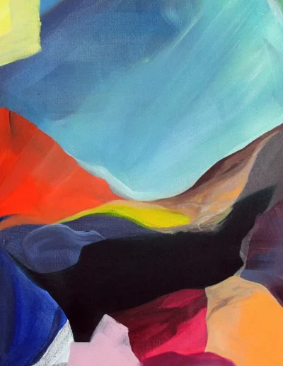 Eröffneter Ausblick, 2015, Acryl, Graphit, Öl auf Leinwand, 80 x 100 cm