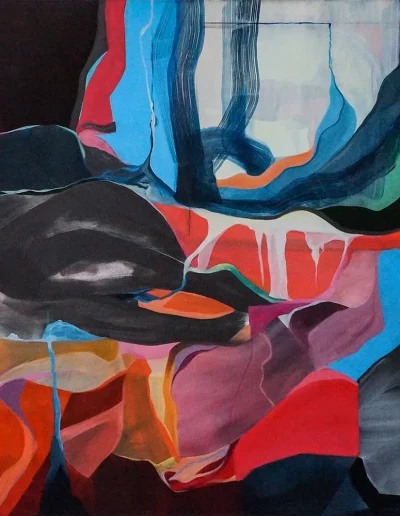 Geborgen im Verborgenen, 2014, Acryl, Graphit und Tusche auf Leinwand, 130 x 200 cm