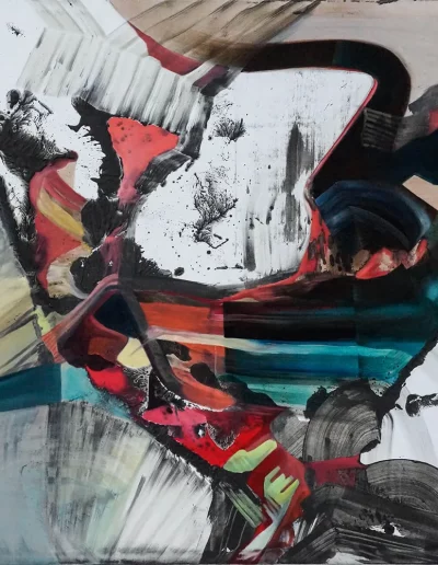 Lavawasser, 2016, Acryl, Graphit und Öl auf Leinwand, 160 x 200 cm