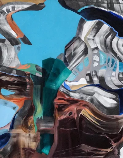 Spurenfindung, 2016, Graphit und Öl auf Leinwand, 160 x 200 cm