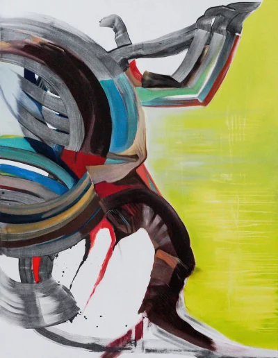 Tanzig, 2016, Acryl, Graphit und Öl auf Leinwand, 180 x 140 cm